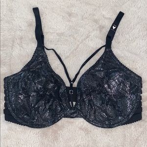 Victoria’s Secret black and silver lace bra